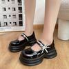 Woman Lolita Shoes Patent Leather Cute Bow  Pumps Bride Wedding Cosplay Party Dress ShoesG
