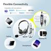 Best Wired USB Telephone Headset Office Computer Call Center Headset Headband Headphones with Enc Noise Cancelling Microphone
