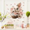 Easter Bunny with Eggs and Flower Basket Wall Sticker Self-Adhesive Removable for Bedroom Living Room Study Holiday Decor