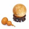 Gourd Crystal Ball Wooden Base Handcrafted Round Concave Stand