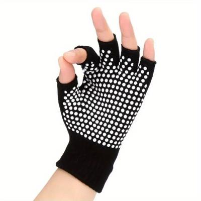 1 Pair Fashion Solid Color Gloves Work Performance Unisex Gloves Party Outdoor Sports Half Finger Gloves