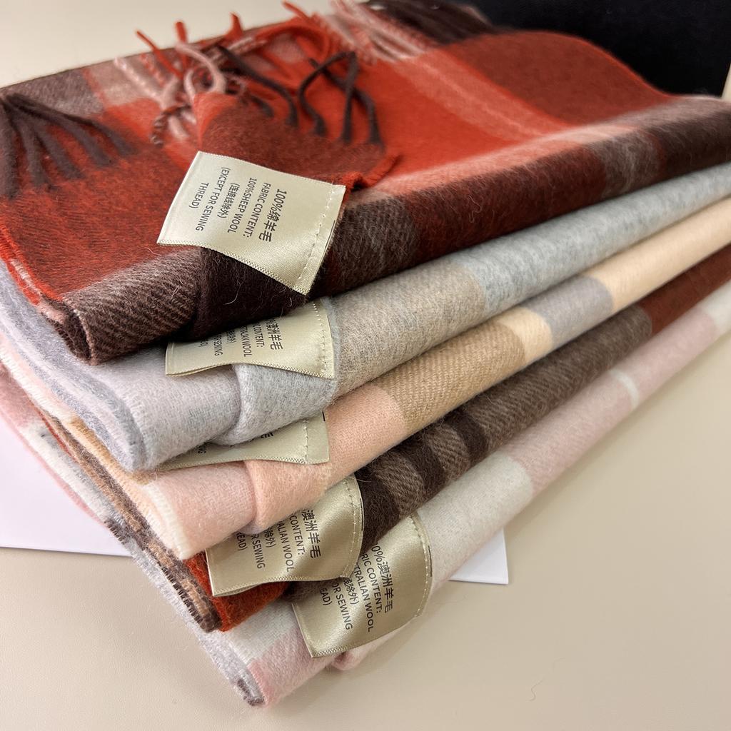 British Classic 111 Pure Plaid Scarf Female Winter Korean Student Versatile Warm Cashmere Couple Scarf