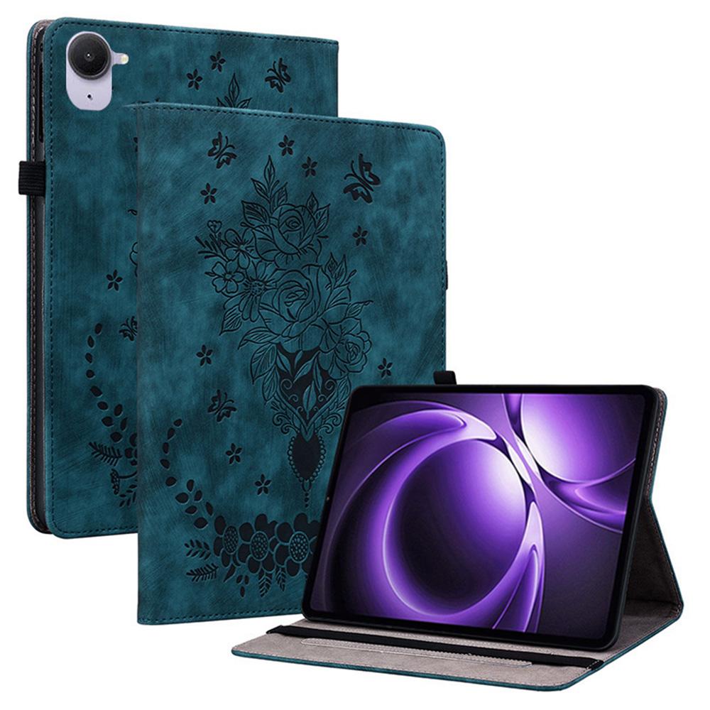 For Xiaomi Redmi K Pad Case Card Holder Anti-Scratch Leather Cover Rose Flower Imprint