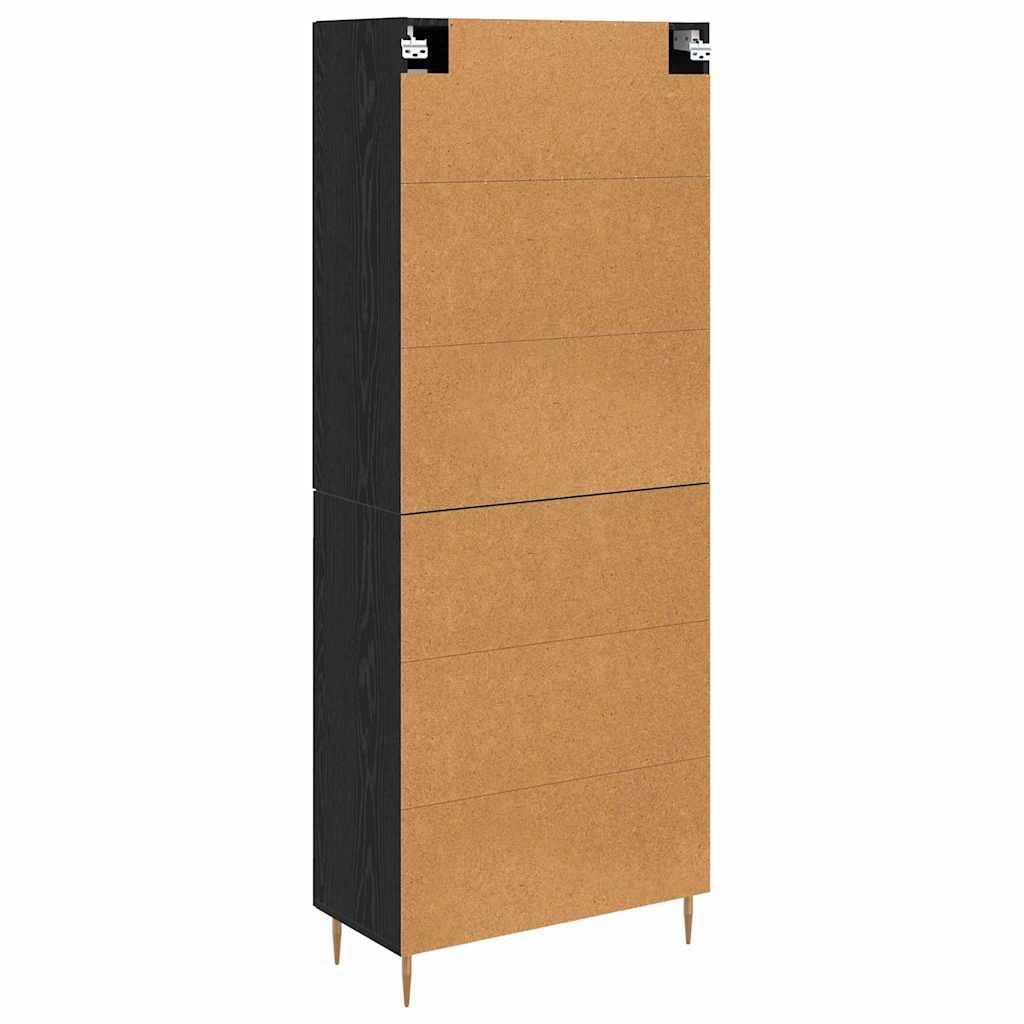 Highboard 2 pcs Black Oak Effect Particleboard