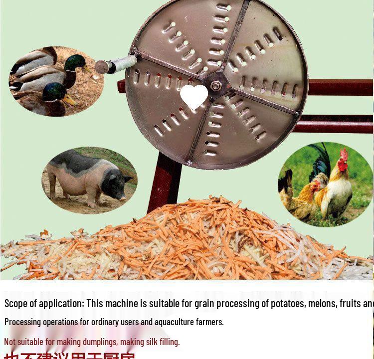 Landwirtschaftlicher Handkurbel-Häcksler: Maniok, Süßkartoffel, Rettich, Kürbis und Kartoffelhackgerät.