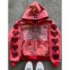 Hooded Sweatshirt Men Women Star Letter Print Loose Fit Casual Streetwear Fall Winter