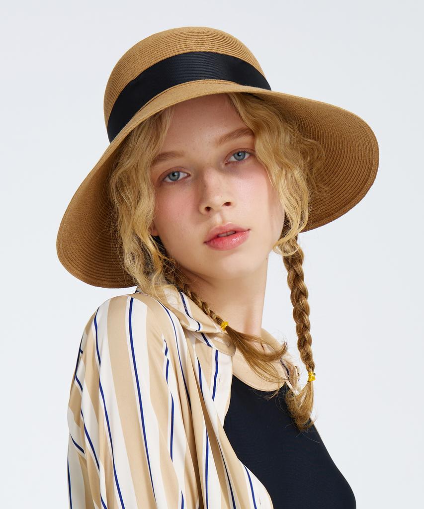 Hwaiteusaenjeu Wide Branch Ribbon Cloche Hat Melina (3 Colors)