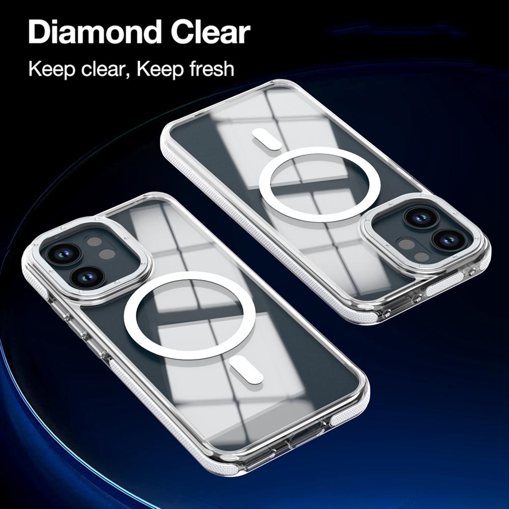 KEYSION HD Transparent Magnetic Case for MagSafe for OPPO Reno 14 F 5G 13 F 4G 12 F 5G Clear Shockproof Phone Back Cover