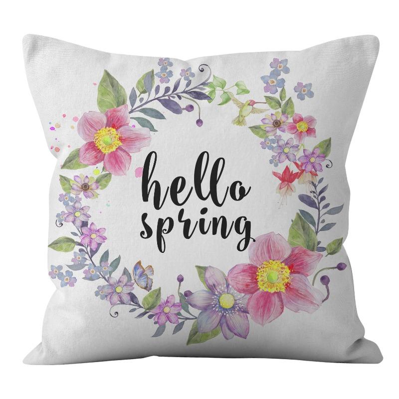 New Digital Printing Spring Theme Pillow Cover Home Sofa Pillow Cushion Cover
