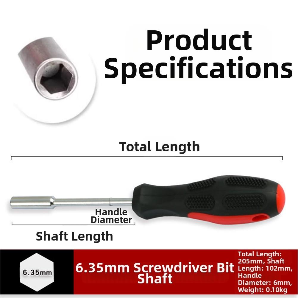 6.35mm Hex Socket Screwdriver Handle Magnetic Screw Driver Bits Holder Hexagonal Screw Driver Nutdriver Hand Tool