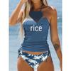 Plus Size Sexy Printed Bandage Bikini - Tummy Control Swimwear for Women