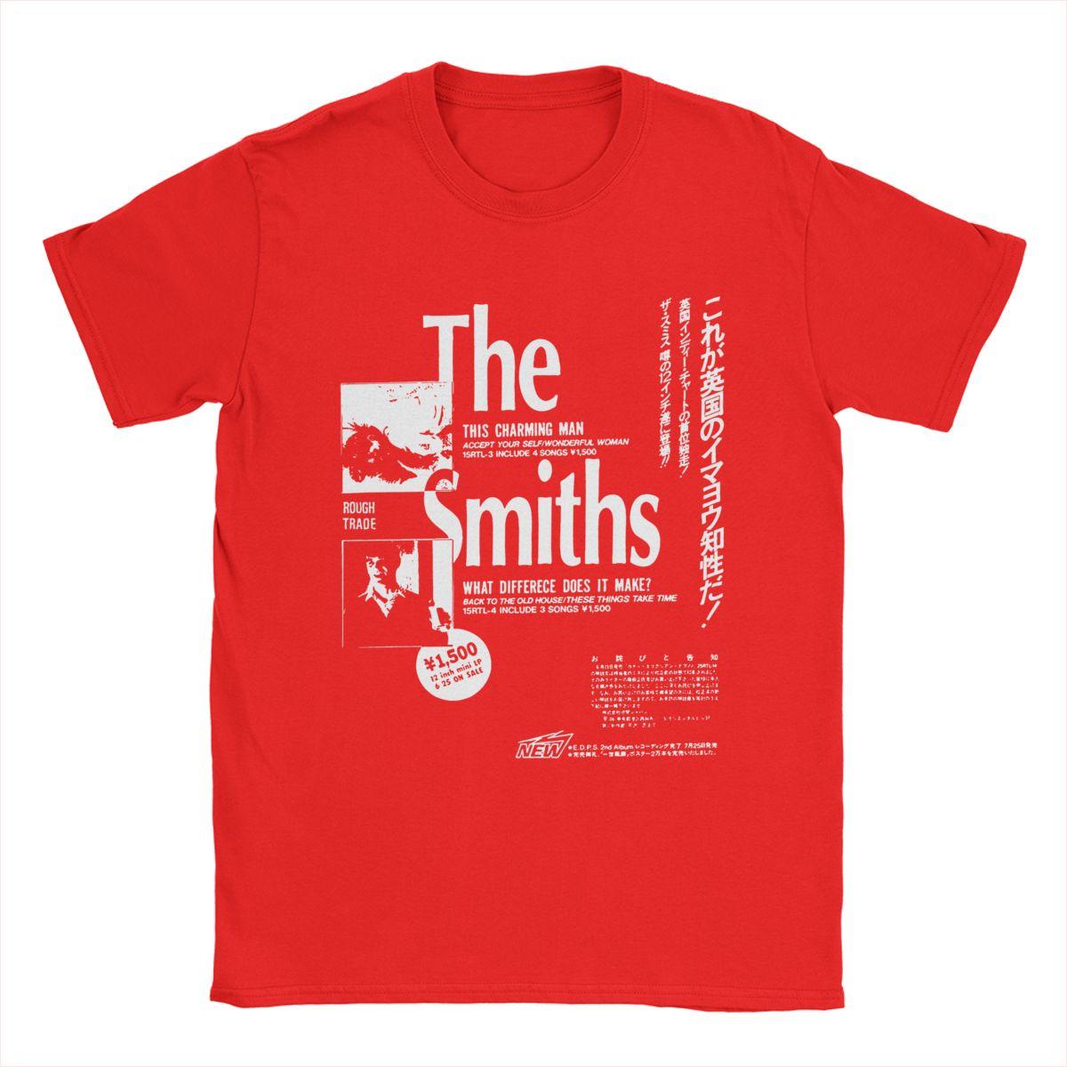 

Музыка The Smiths Мужская футболка Винтажная футболка с коротким рукавом и круглым вырезом Футболка из чистого хлопка Одежда на день рождения S