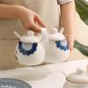 2-in-1 Ceramic Seasoning Jar Household Sauce Jar Salt Pepper Pepper Grain Distributor Kitchen Ceramic Seasoning Box Home
