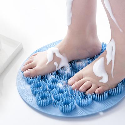 Bath Brush Silicone Foot Wash Mat Exfoliating Shower Massage Scraper Non-slip Back Massage Tool Body Cleaning Bathing Mat