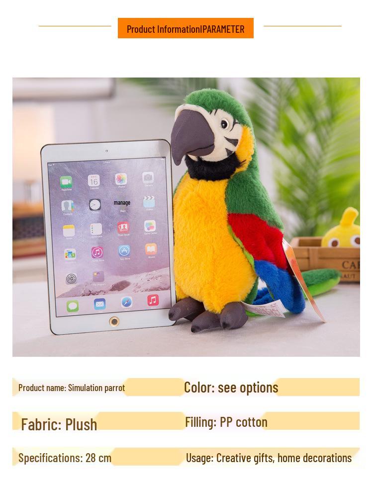 Creative Cute Macaw Parrot Plush Toy - Funny Bird Doll & Children's Birthday Gift