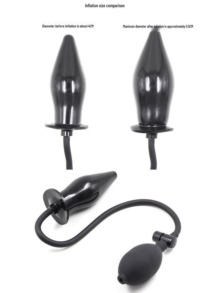 Inflatable Expanding Butt Plug and Penis Masturbator for Women - Anal Dilator and Expander Sex Toy