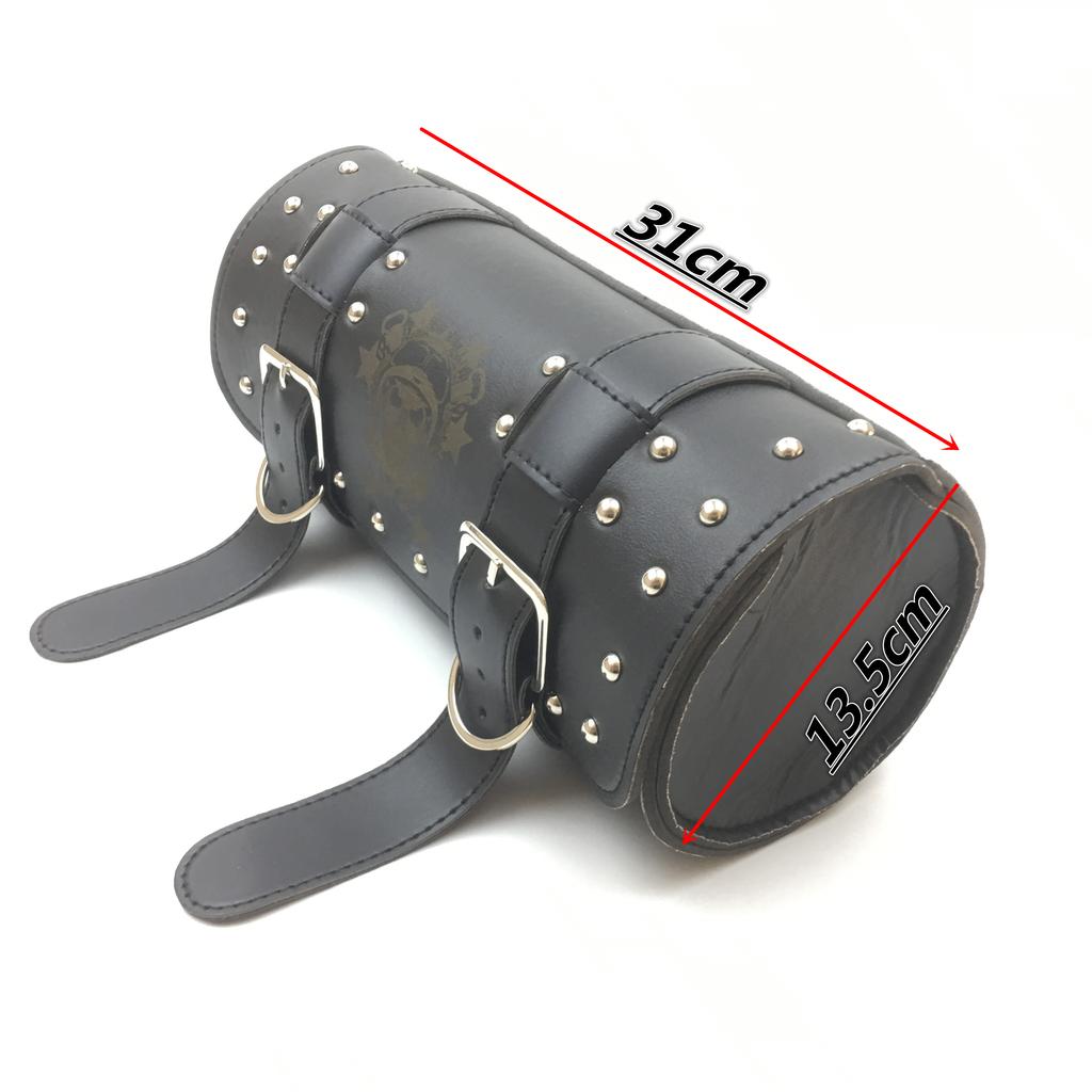 New Motorcycle Saddlebags PU Leather Front Fork Tail Tool Bag Luggage For Harley Chopper Bobber Cruiser Sportster XL 883