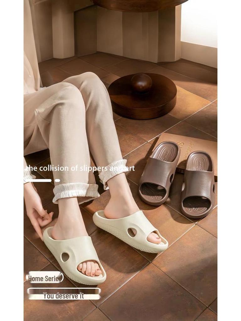 Shan Yi Odor-Resistant Silent EVA Anti-Slip Slippers for Men & Women – Thick-Soled, Cool & Comfortable for Home or Bathroom Use.