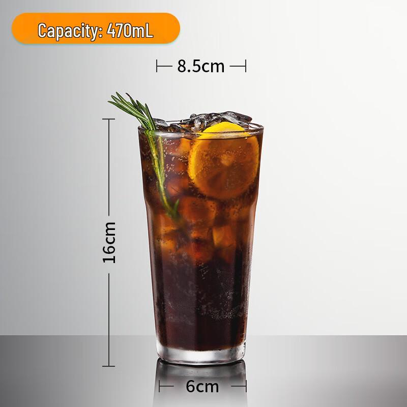 ZISIZ Reinforced Stemmed Glass Cups, 470ml (3-Pack)