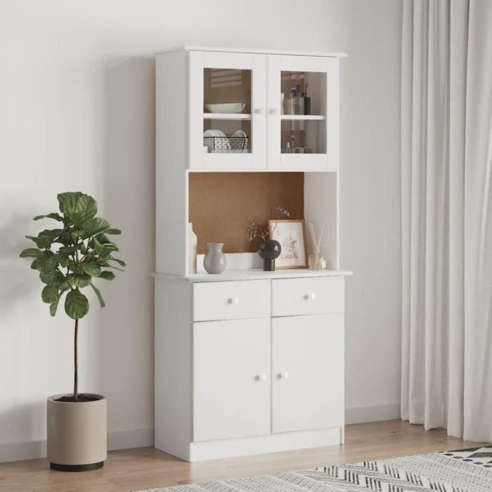 VidaXL Buffet ALTA blanc 77x35x165 cm bois massif de pin 3187774