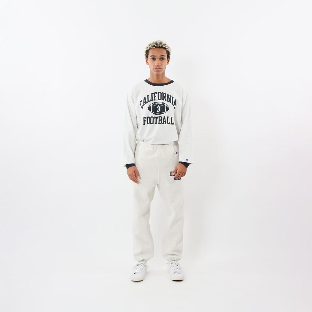 Pants COTTON USA Ribbed Graphic Print Sweatpants Oatmeal M [Champion] 11.5oz Reverseweave(R) REVERSWEAVE(R) C3-Y214 Men's