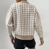Autumn/Winter Women's Houndstooth Diamond Knit Sweater Pullover