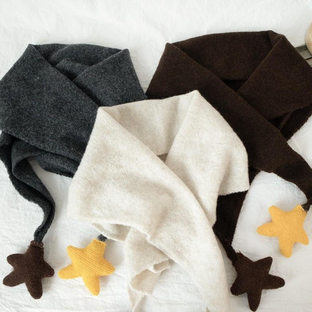 Korean Style Knitted Scarf Star Balls Neck Warmer Scarf New Knitted Shawl Winter
