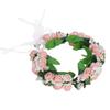 Artificial Flower Wreath Crown Garland Headband Girl Hair Accessories Headwear for Wedding SuppliesPink
