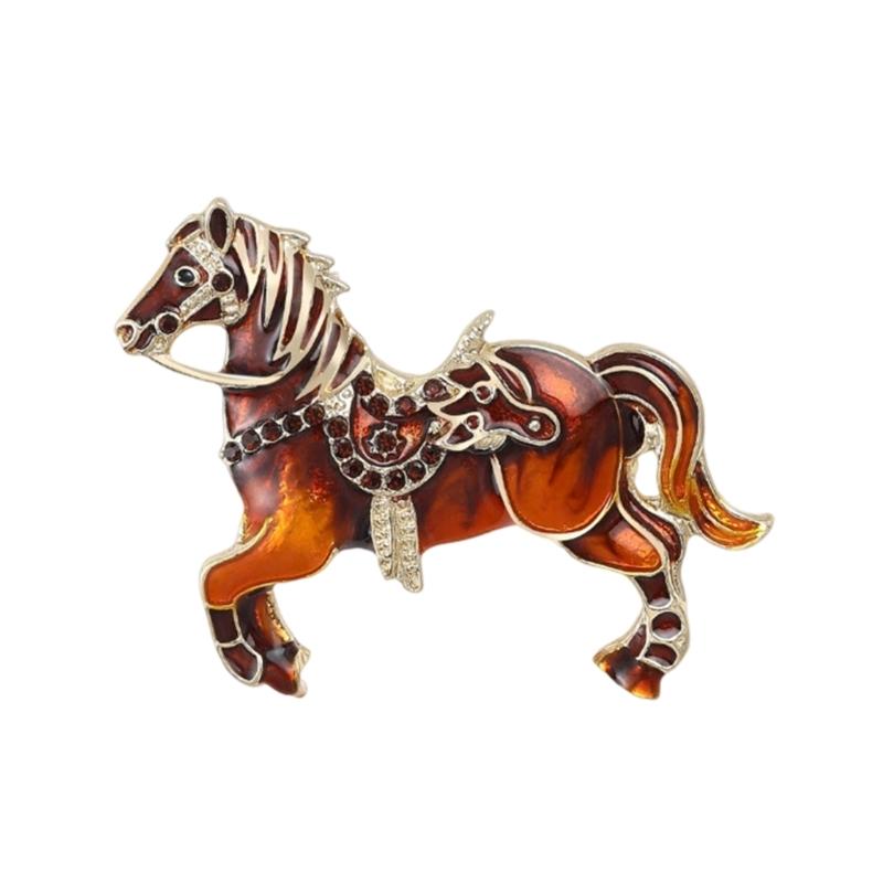 

Symbolic Zodiacs Horse Pin Sturdy Metal Accessory for Year Round Festive Styles Statements темно-коричневого кольору
