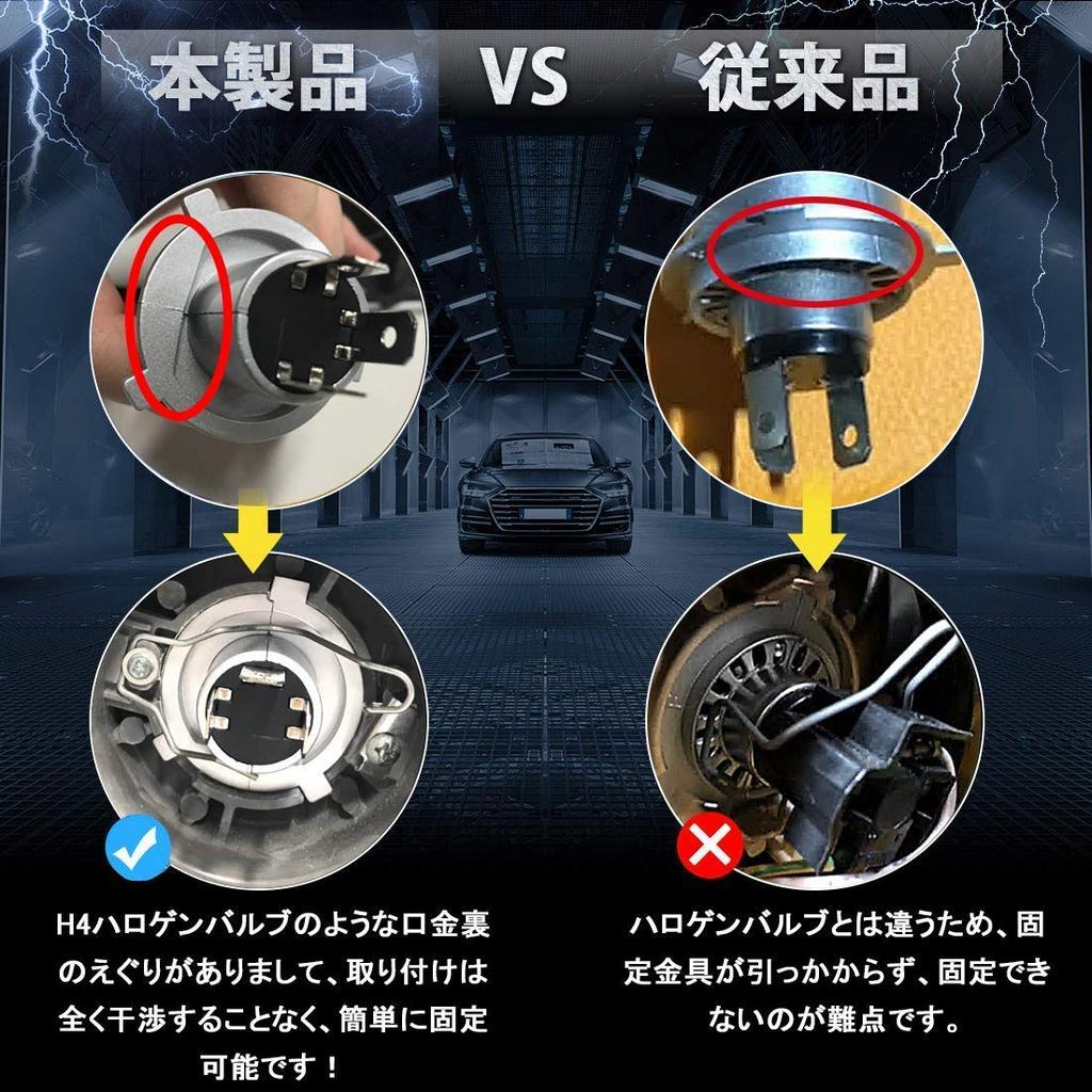 SUPAREE H4 LED Scheinwerfer, HI/LO Umschaltung, Lüfterlos, Für Auto/Motorrad, DC9-32V, 6500K, Weiß, Integrierte LED-Lampe, Satz mit 2