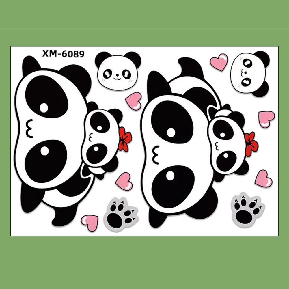 1Pc Motorcycle Bicycle Decal Helmet Car Waterproof Decals Lovely Pandas Night Sign Stickers Creative Exterior Decor Accessories