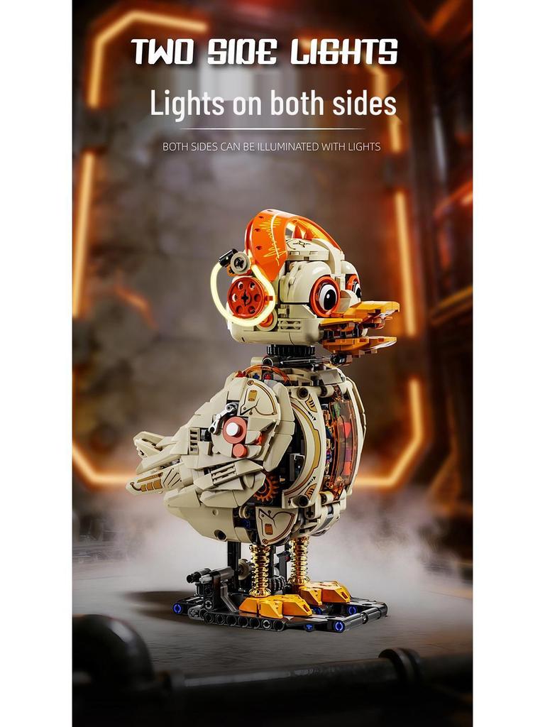 LEGO-Compatible Mechanical Duck Cartoon Model - Children's Assembly Toy Gift