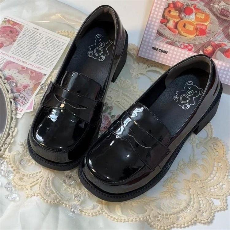 Wear small leather shoes outside, spring new college style new Chinese single shoes, high heels jk uniform shoes