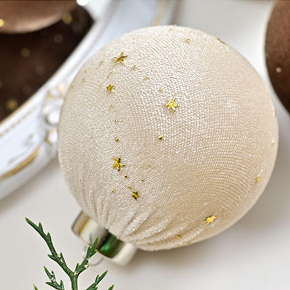 15pcs Flocking Xmas Spheres Ornaments Shatterproof Christmas Tree Pendant  Hom Festive Party Decor