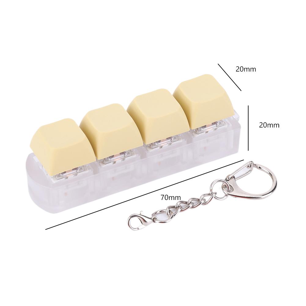 Keyboard Key Toy Button Keycap Fidget Keychain Decompression Toys(Yellow)