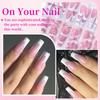 144pcs French Black Pink Hand&Foot WearIng Nail Set Short Square False Nails Press On Acrylic Full Cover Convenient Nail Art