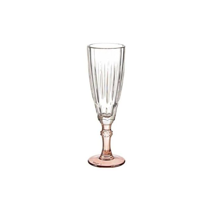 Coupe de champagne en verre - Marron - 6 unités - 170 ml - Hauteur 21 cm - Largeur 13.5 cm - Longueur 20 cm