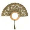 Tai Life Women's Handmade Wabi-sabi Cattail Fan: Artistic Summer Rattan Craft, Chinese Style Intangible Heritage Round Fan