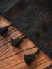 American Style Black Lace Bunting Table Runner Morning Glory for Living Room Kitchen Dining Table Tea Table Dustproof Anti-slip