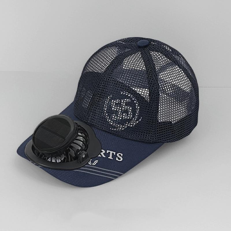 Freedom Outdoors Women's Grey Solar Charge Fan Baseball Cap Adults Summer Unisex Outdoor Sun Shading Breathable Quick Dry Duck Tongue Mesh Cap Men 58-62Cm
