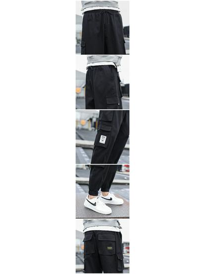 Men's Japanese Style Cotton Harem Pants - Multi-Pocket, Casual, Spring/Summer 2024, Trendy, Loose Fit, Large Size