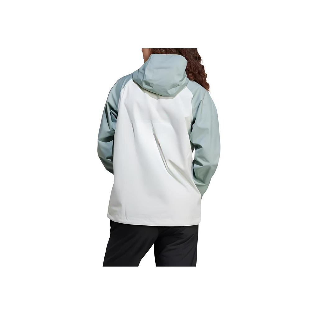 Adidas Travel Outdoor Series Comfortable Zip Hooded Long Sleeve Jacket Women Jacket Linen-Green Silver-Gray-Green JD8377