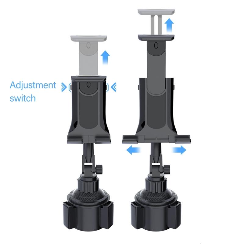 Vehicle Cupholder Tablets Bracket with Expandable Base for Pad 4-12.9inch Devices