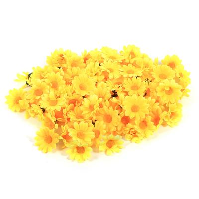 100 PEZZI 50 pezzi Teste di Fiori di Tessuto Artificiale Margherita Lotti All'Ingrosso Festa di Matrimonio (#1 Giallo)