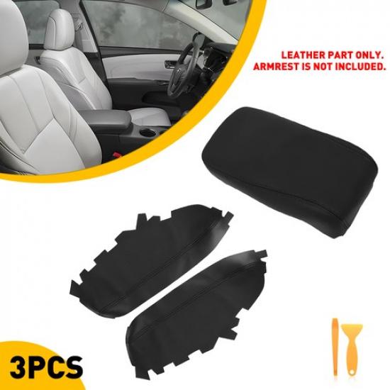 Fit For 13-18 Toyota Avalon Console Leather Lid Armrest & Door Panel Cover Black
