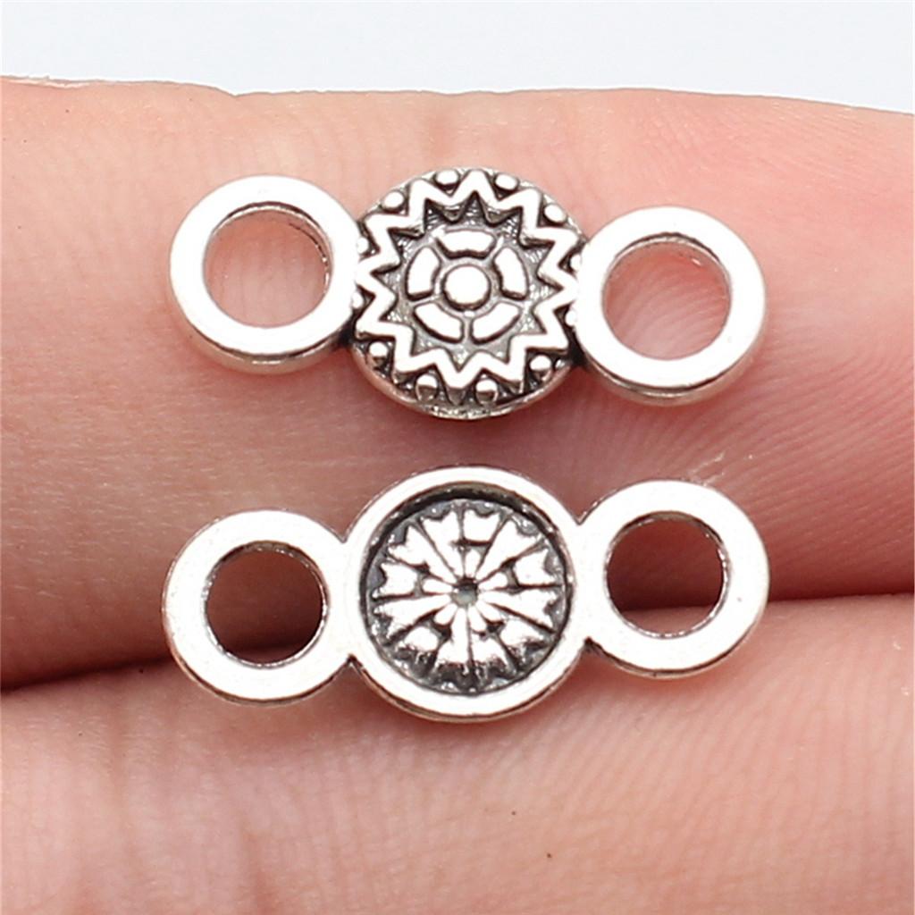 Connettori Fiore a Lavoro Aperto Gancio per Ciondolo Colore Bronzo Antico Creazione Gioielli Accessori Fatti a Mano Connettori per Ciondoli
