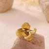 Classic Geometric Irregular Heart Gold Color Rings for Women Stainless Steel Exquisite Double Butterfly Rings Jewelry Party Gift
