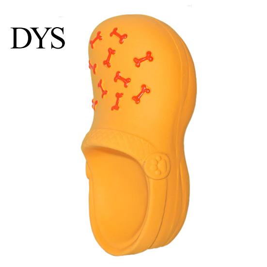 Puppy Chewing Toy Squeaky Slipper Dog Chew Bite Resistant Aggressive Chewer Latex Slide Built-in Squeaker Shoes Interactive Small Teething Cleaning