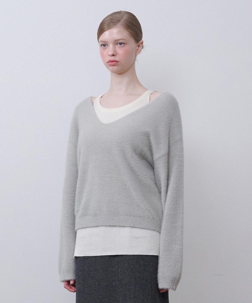 MICANE Bellita Hairy Knit-Wool Sleeveless Set