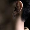 'Discipline' Geometric Hoop Earrings for Men, Original Niche Design, Retro Dark Style Plain Hoops